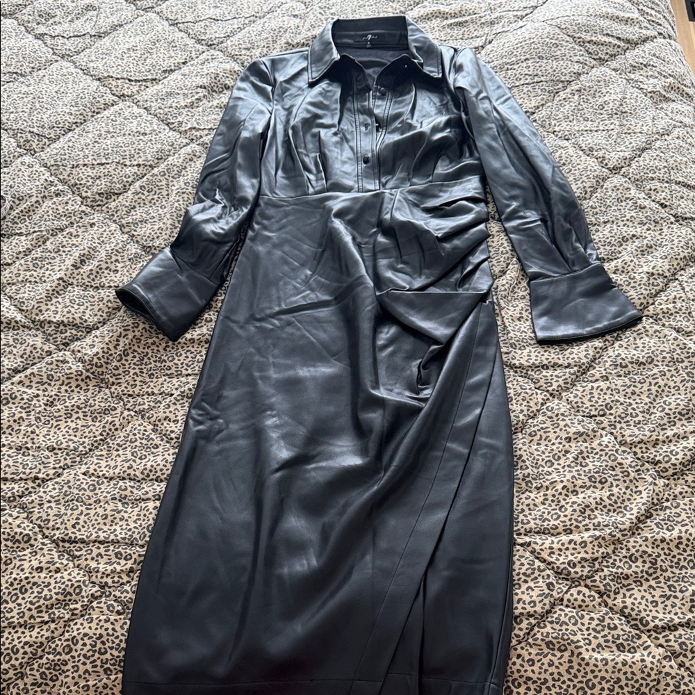 7 For All Mankind Charcoal Midi Dress